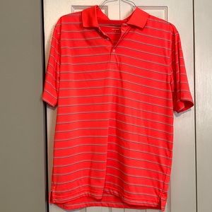 Neon Salmon with Stripes Polo